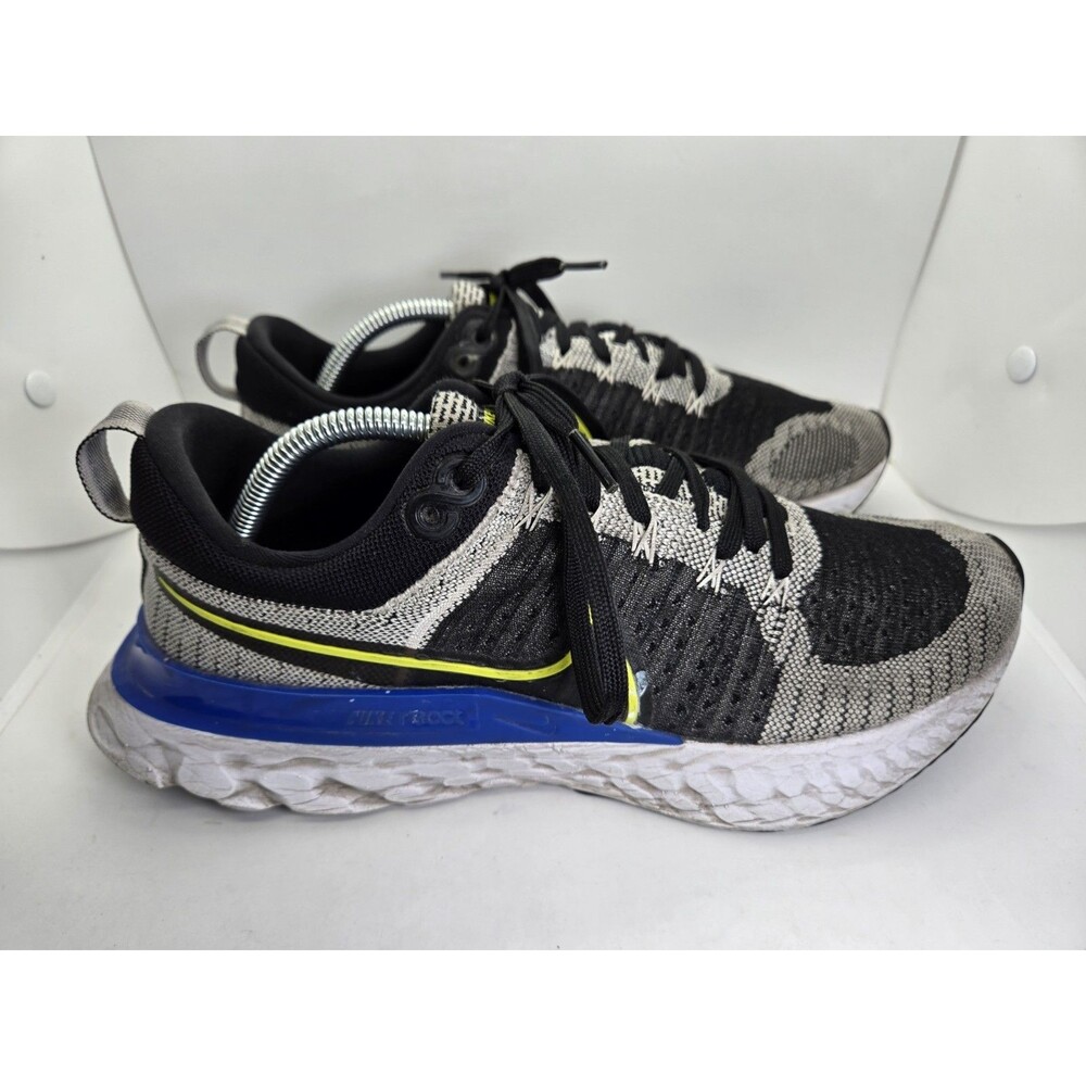 Nike React Infinity Run Flyknit 2 Shoes Men's 11 Black Blue Running Gym Sneakers